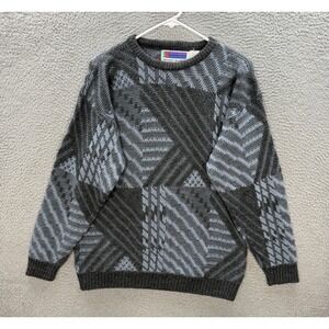 Vintage‎ Sweater Graphix Sweater Adult Large Multicolor Geometric Knit USA 90s